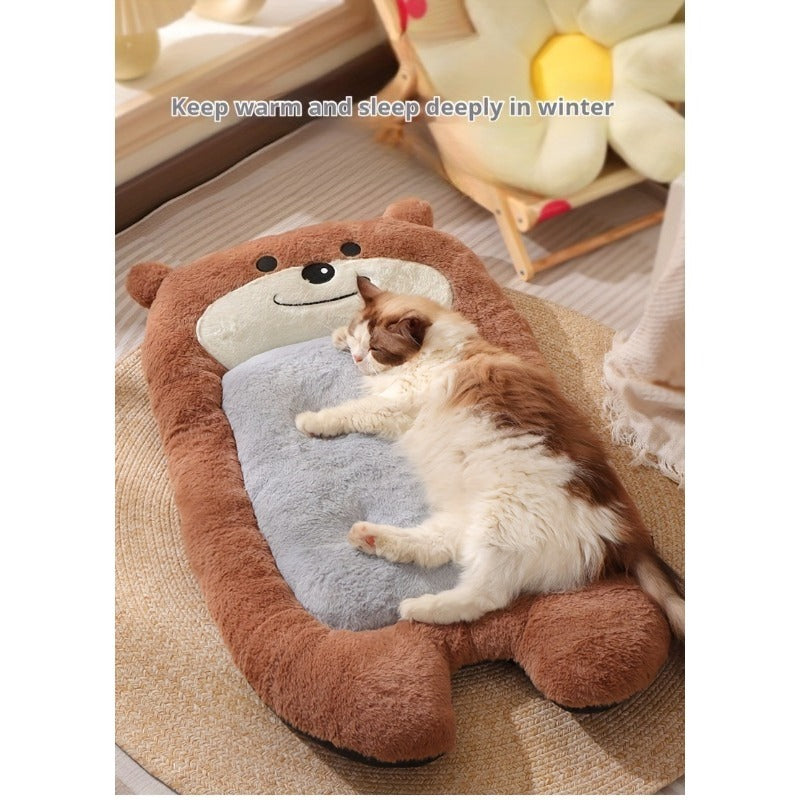 Ultra-Soft And Spacious Cat Mat - Ideal for Indoor Use, Extra-Thick for Ultimate Warmth in Winter! Machine-Washable with Exclusive Anti-Slip Base, Fits Cat And Dog Cages