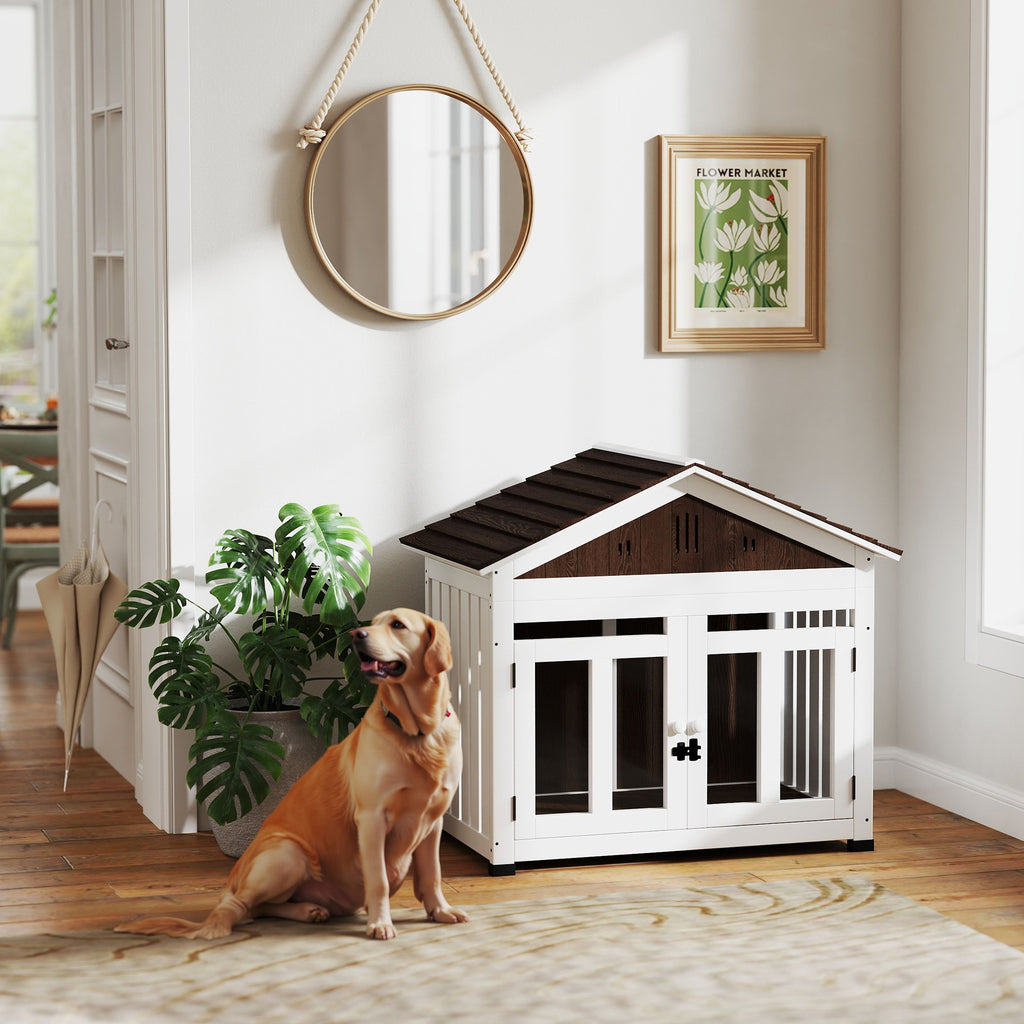 PawHut 40'L Dog House Outdoor Indoor for Small, Medium, Large Dogs