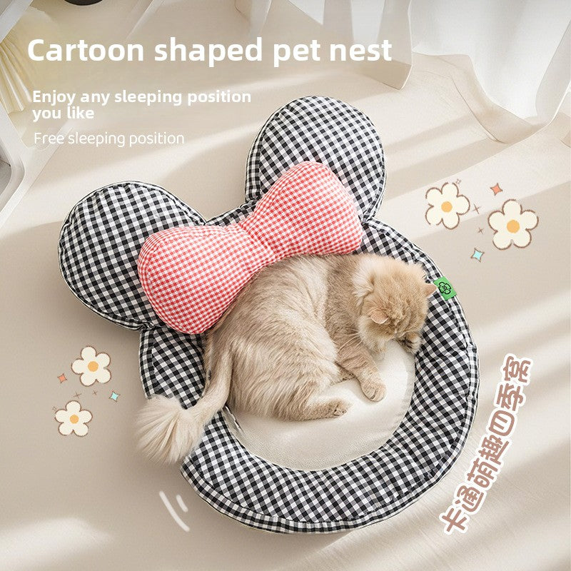 Summer Cute Cartoon Cat House All-Season Dog House Sleeping Nest New Cat House