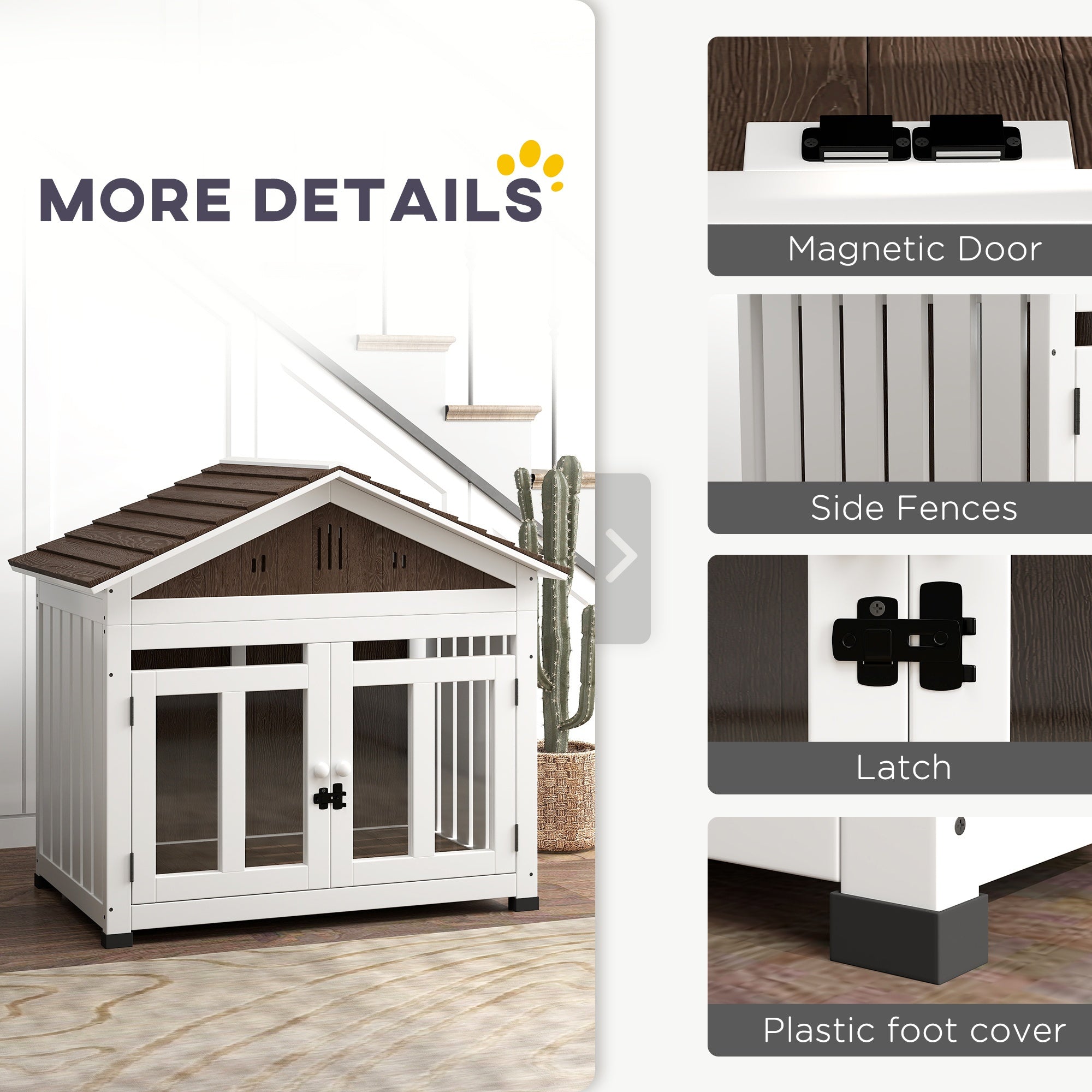 PawHut 40'L Dog House Outdoor Indoor for Small, Medium, Large Dogs
